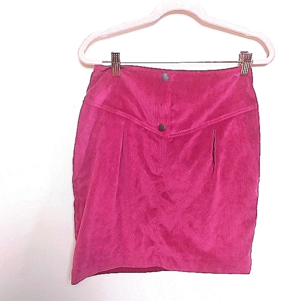 Rebecca Minkoff Magenta Pink Corduroy Pencil Mini Skirt Size 2